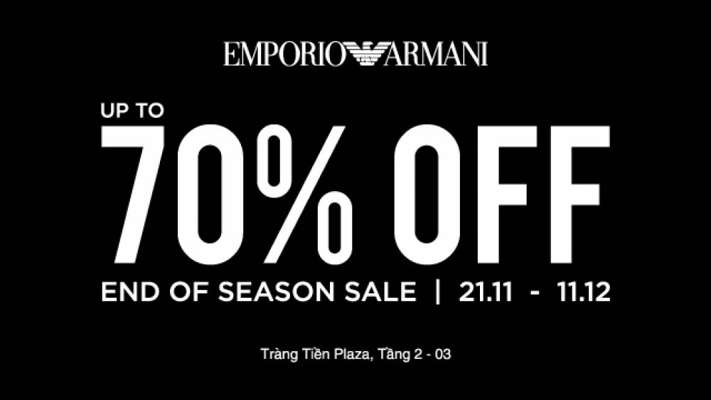 EMPORIO ARMANI END OF SEASON SALE UP TO 70% | Trang Tien Plaza - Trung tâm  thương mại Tràng Tiền