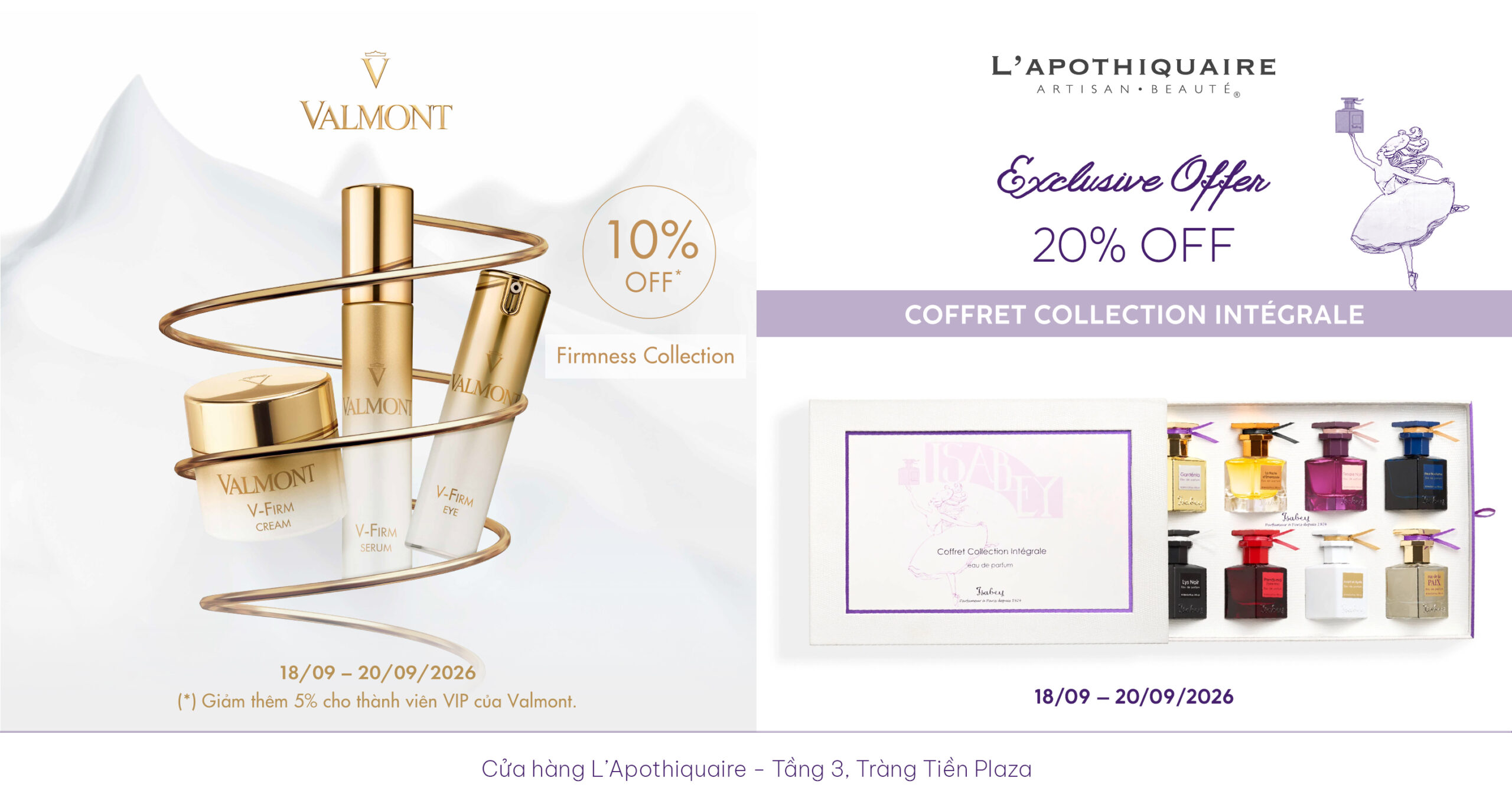 Ưu ĐÃi ĐỘc QuyỀn TỪ L'apothiquaire & Valmont